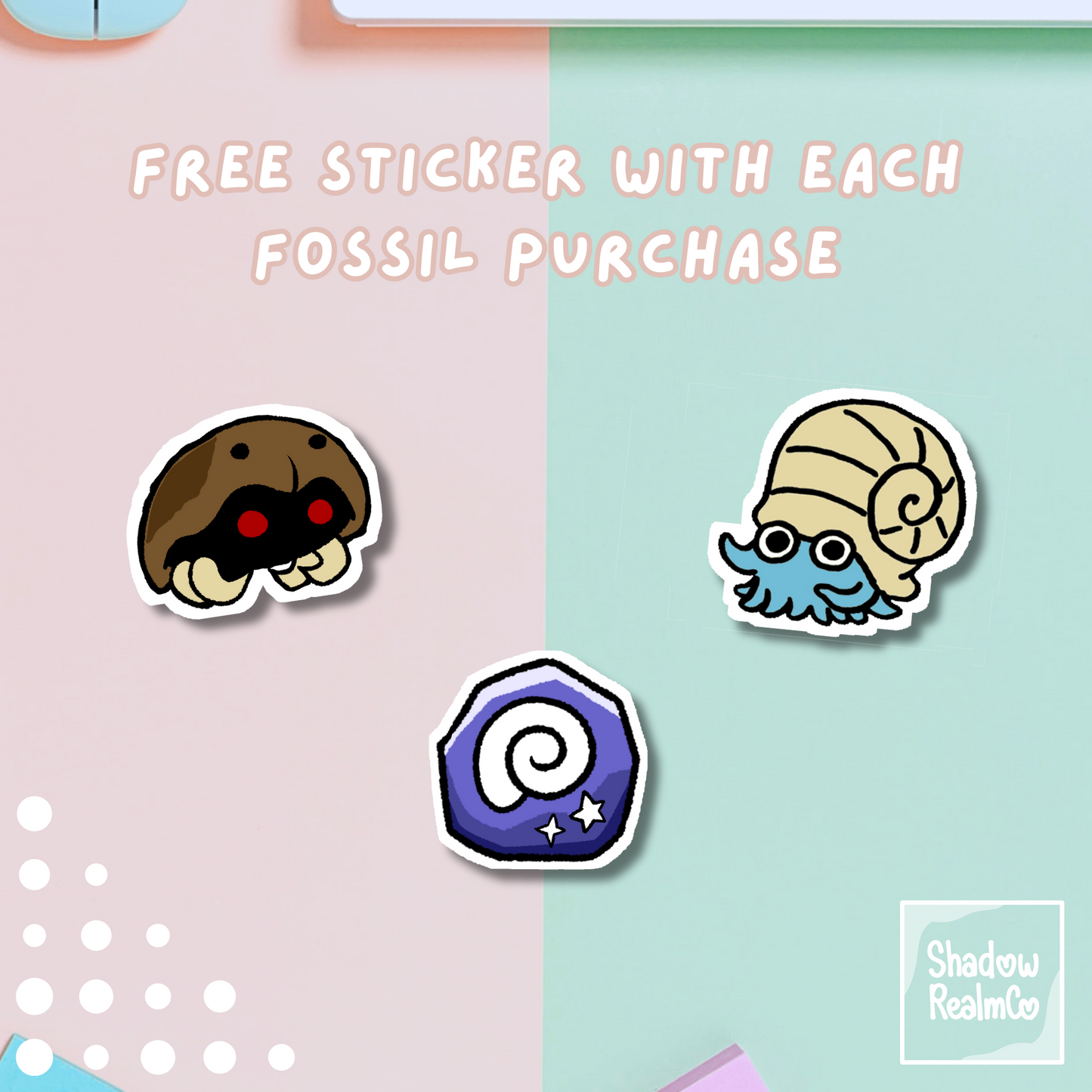 Dome Fossil Hand Painted Charm Keychain