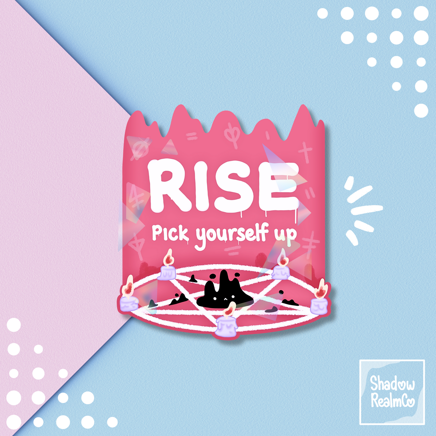 Rise Pick Yourself Up | Cult of the Lamb | Holographic Vinyl Sticker