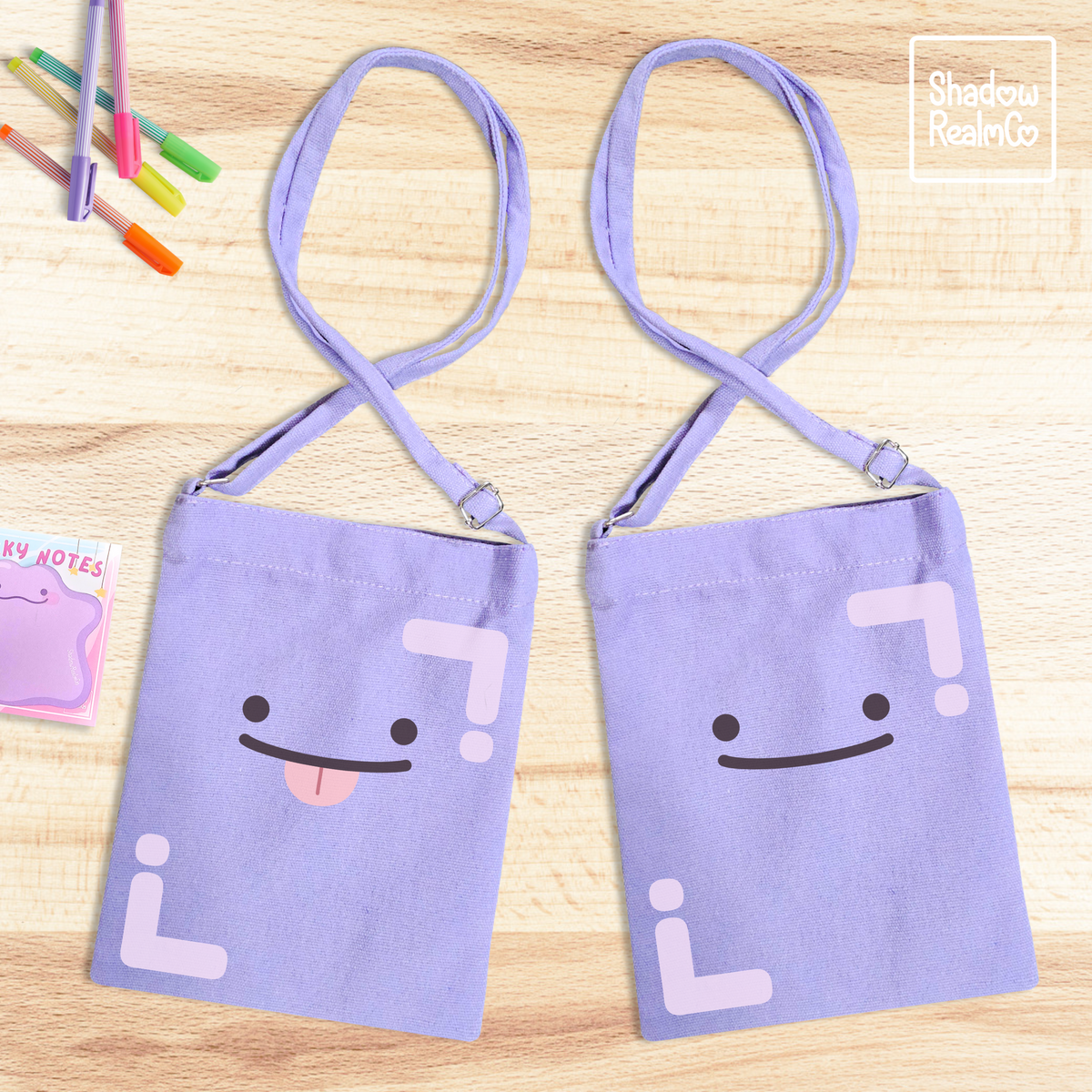 Ditto Cheeky Canvas Satchel with Snap Button - PURPLE