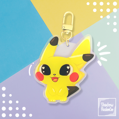 Pikachu Double Sided Holographic Keychain