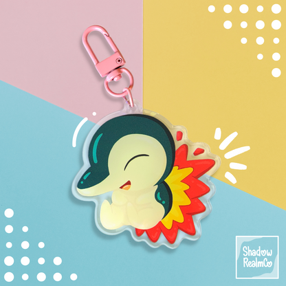 Cyndaquil Double Sided Holographic Keychain