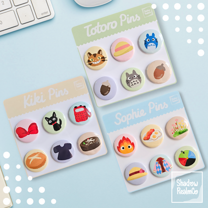 Totoro Pin-Back Button Set