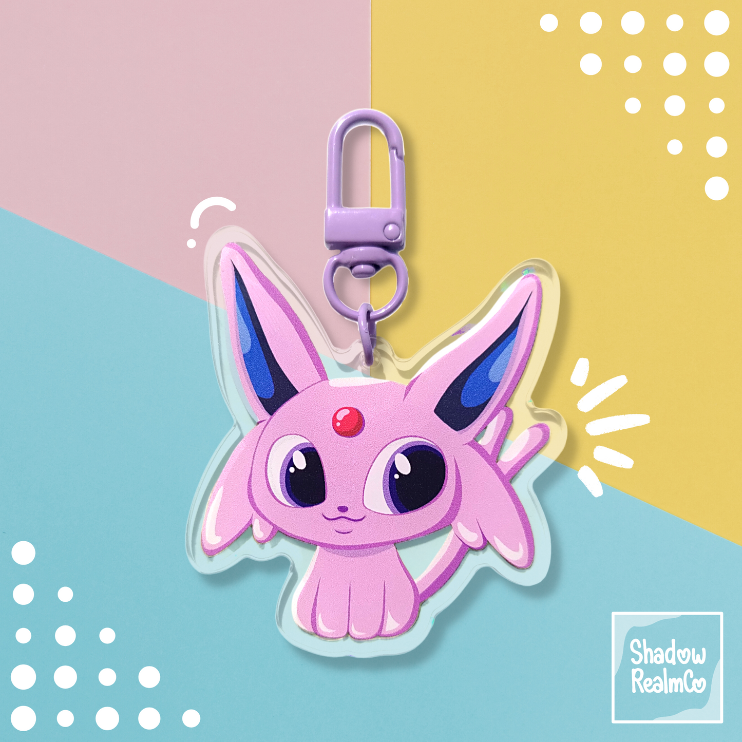 Espeon Double Sided Holographic Keychain