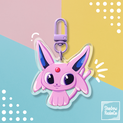 Espeon Double Sided Holographic Keychain