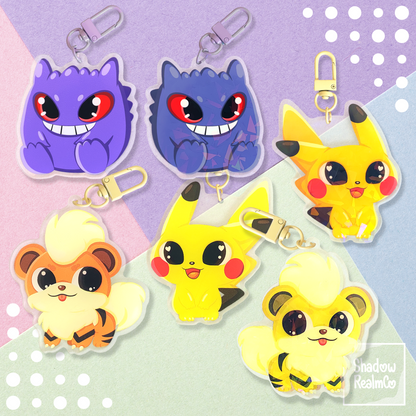 Growlithe Double Sided Holographic Keychain