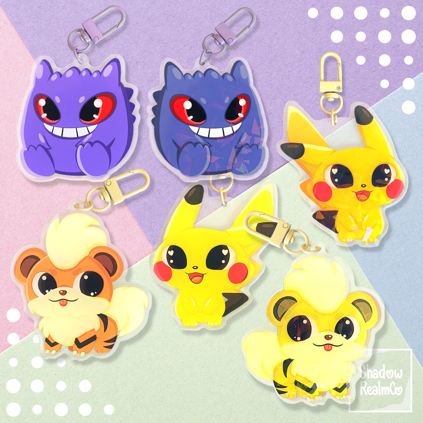 Pikachu Double Sided Holographic Keychain