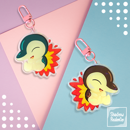 Cyndaquil Double Sided Holographic Keychain