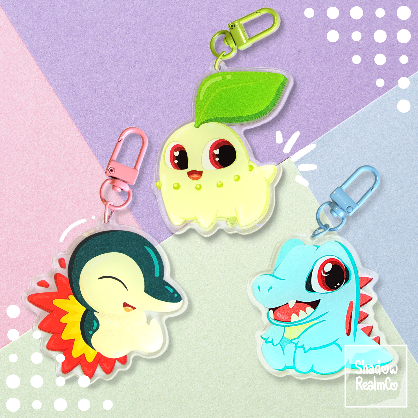 [Oopsies] Chikorita Double Sided Holographic Keychain