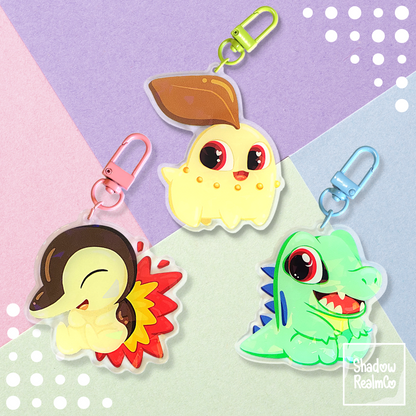 [Oopsies] Chikorita Double Sided Holographic Keychain