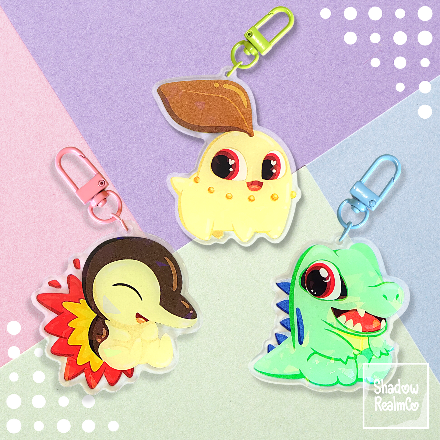 Cyndaquil Double Sided Holographic Keychain