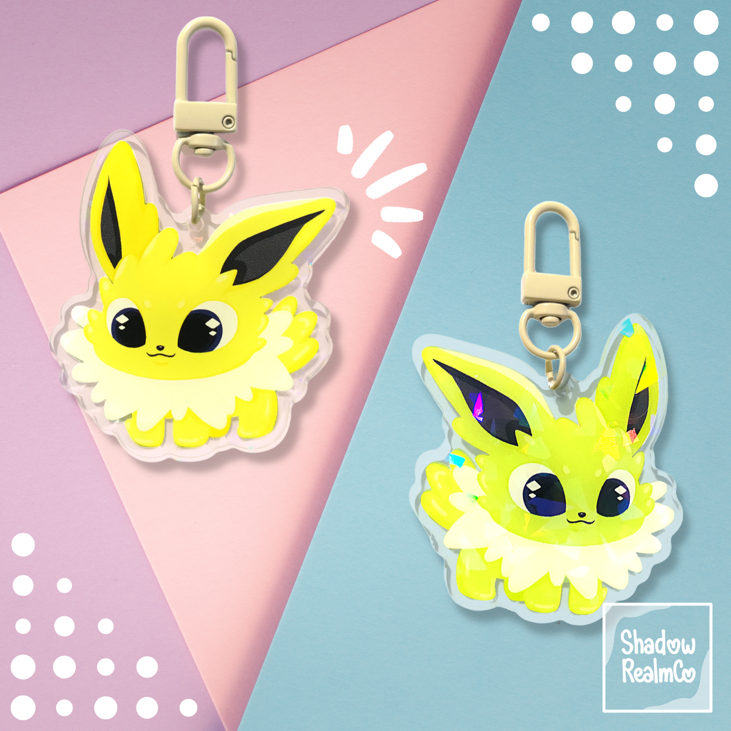 Jolteon Double Sided Holographic Keychain