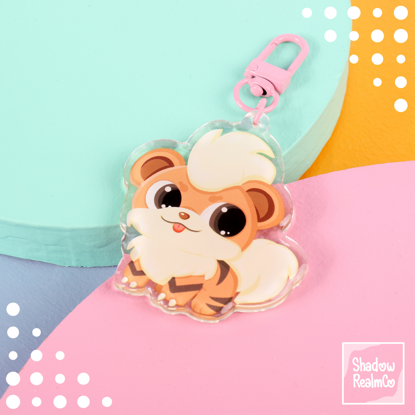 Cute Double Sided Keychain | GROWLITHE
