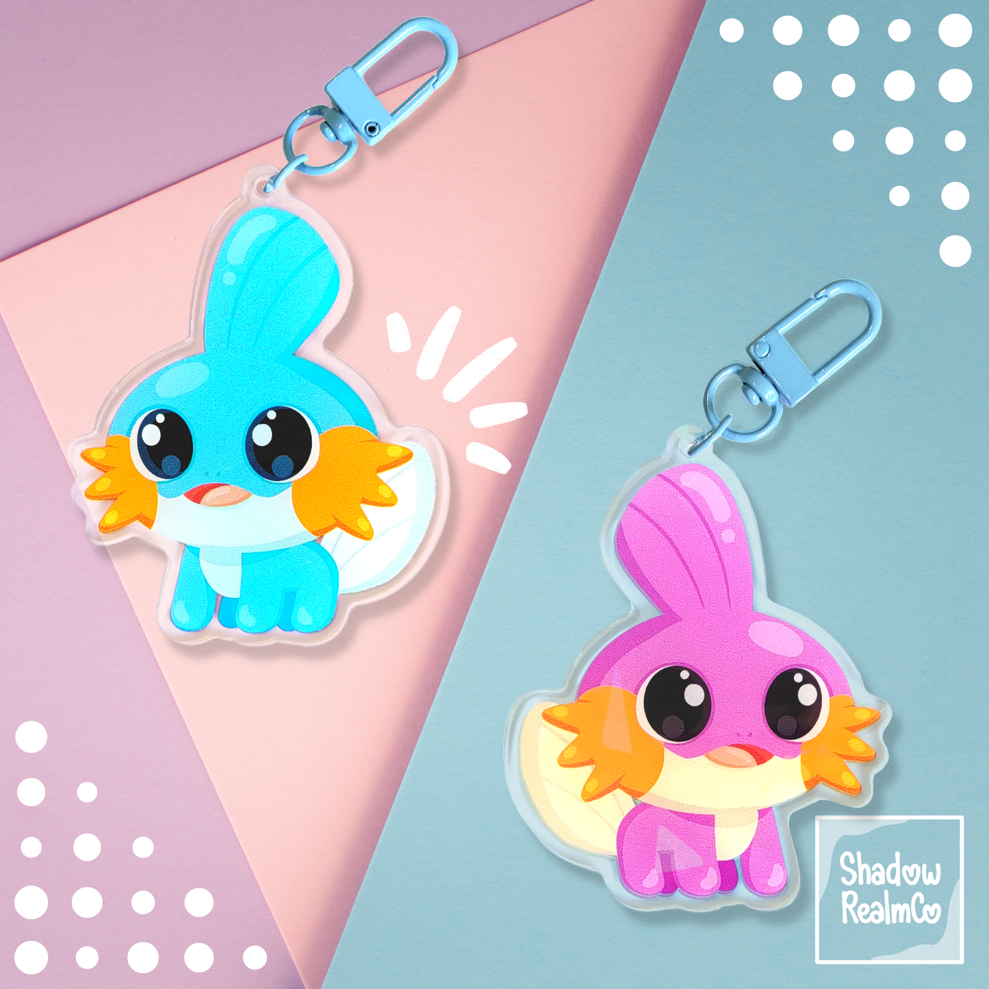 Mudkip Double Sided Holographic Keychain