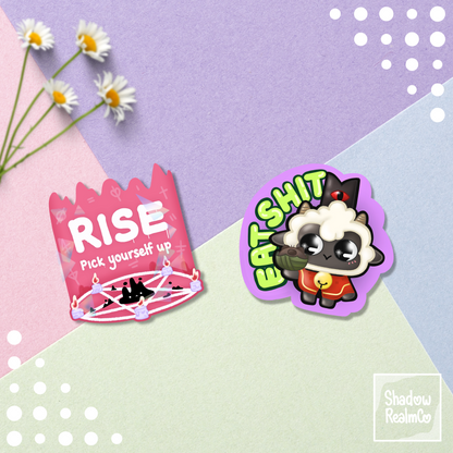 Rise Pick Yourself Up | Cult of the Lamb | Holographic Vinyl Sticker