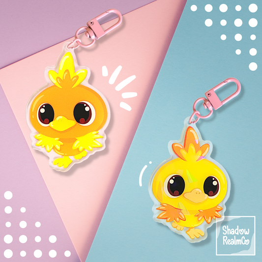 Torchic Double Sided Holographic Keychain