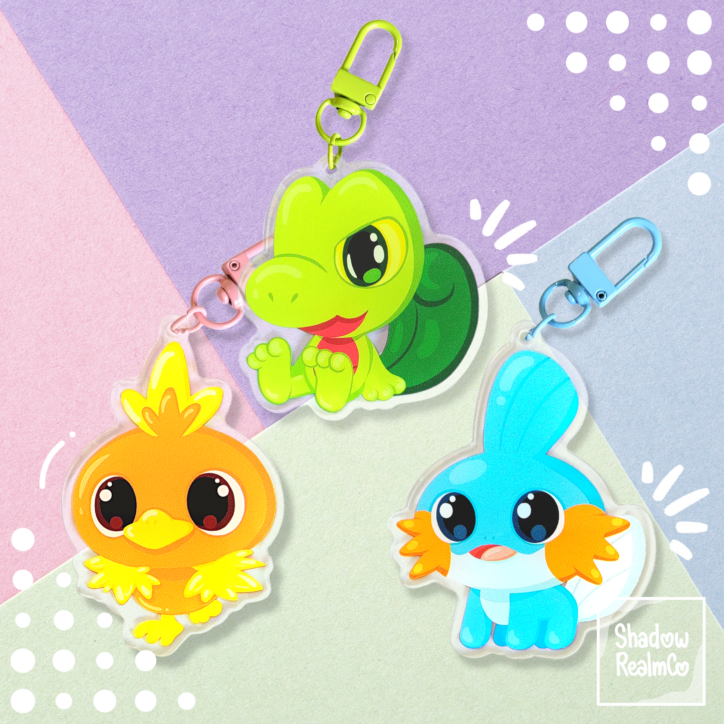 Mudkip Double Sided Holographic Keychain