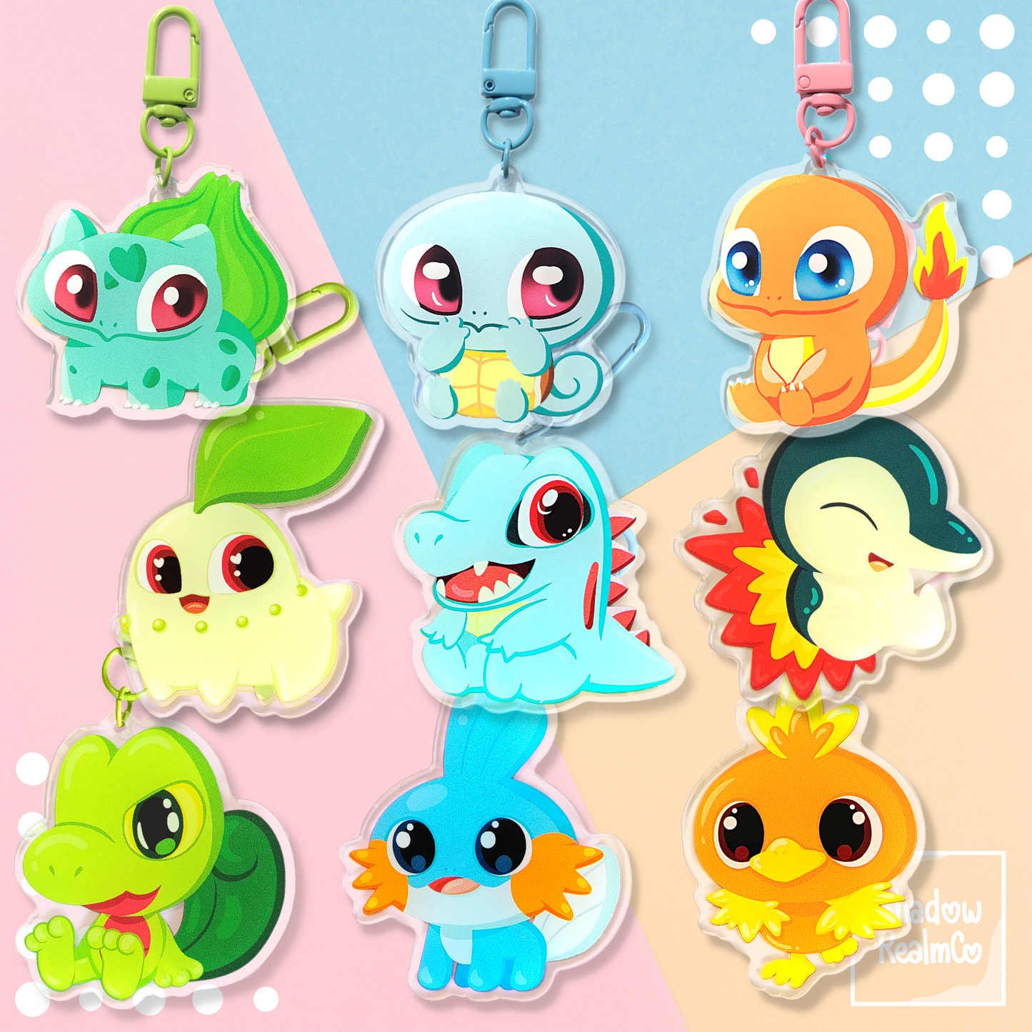 [Oopsies] Chikorita Double Sided Holographic Keychain