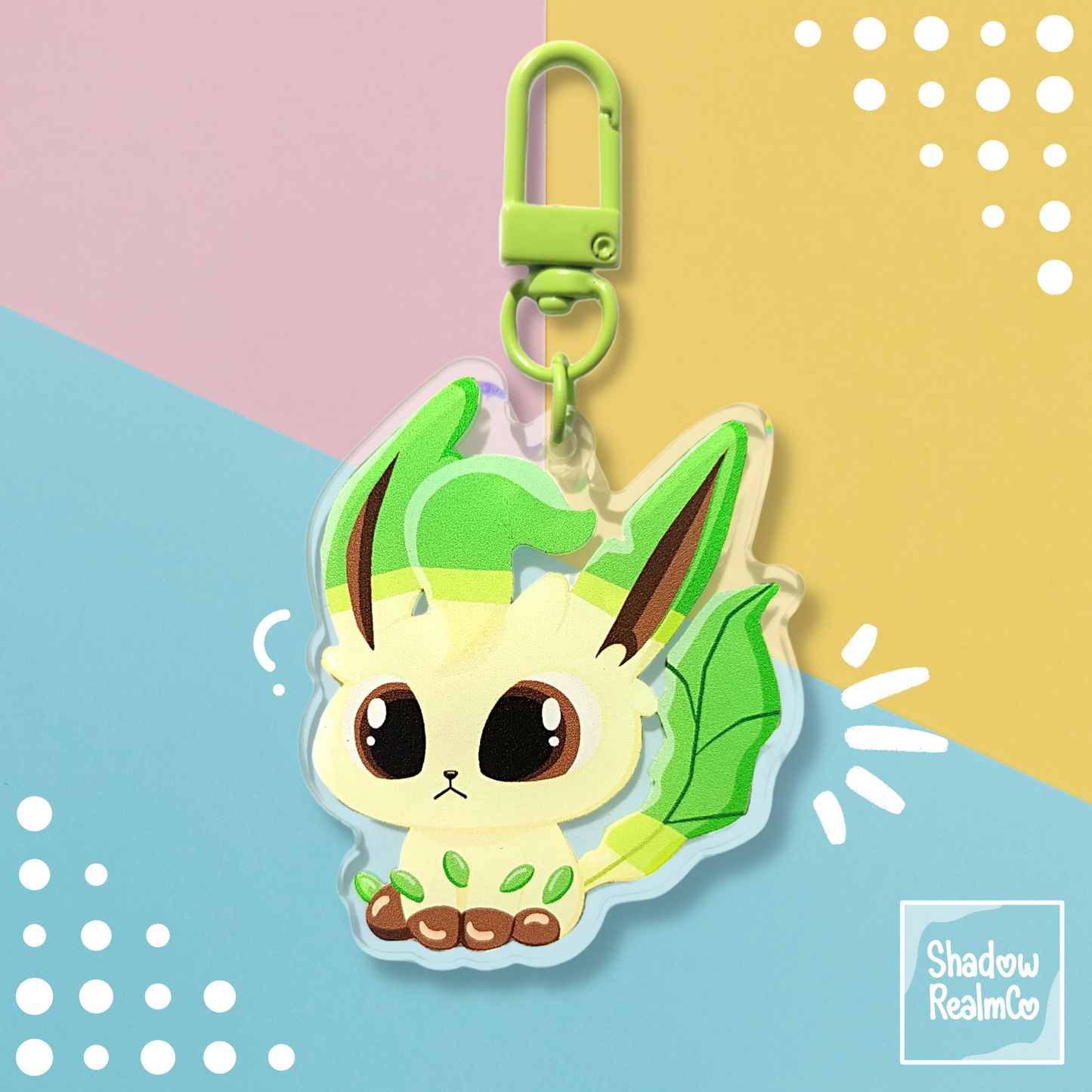 Leafeon Double Sided Holographic Keychain