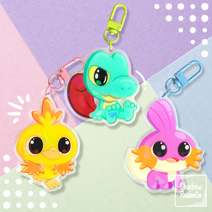 Mudkip Double Sided Holographic Keychain