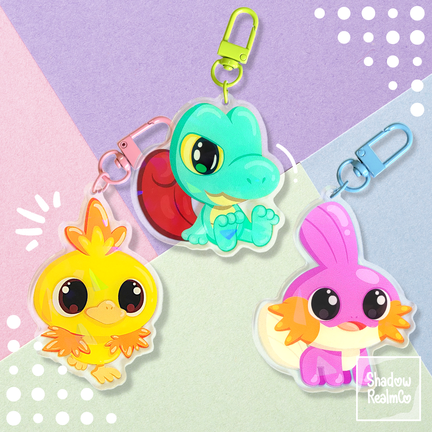 Treecko Double Sided Holographic Keychain