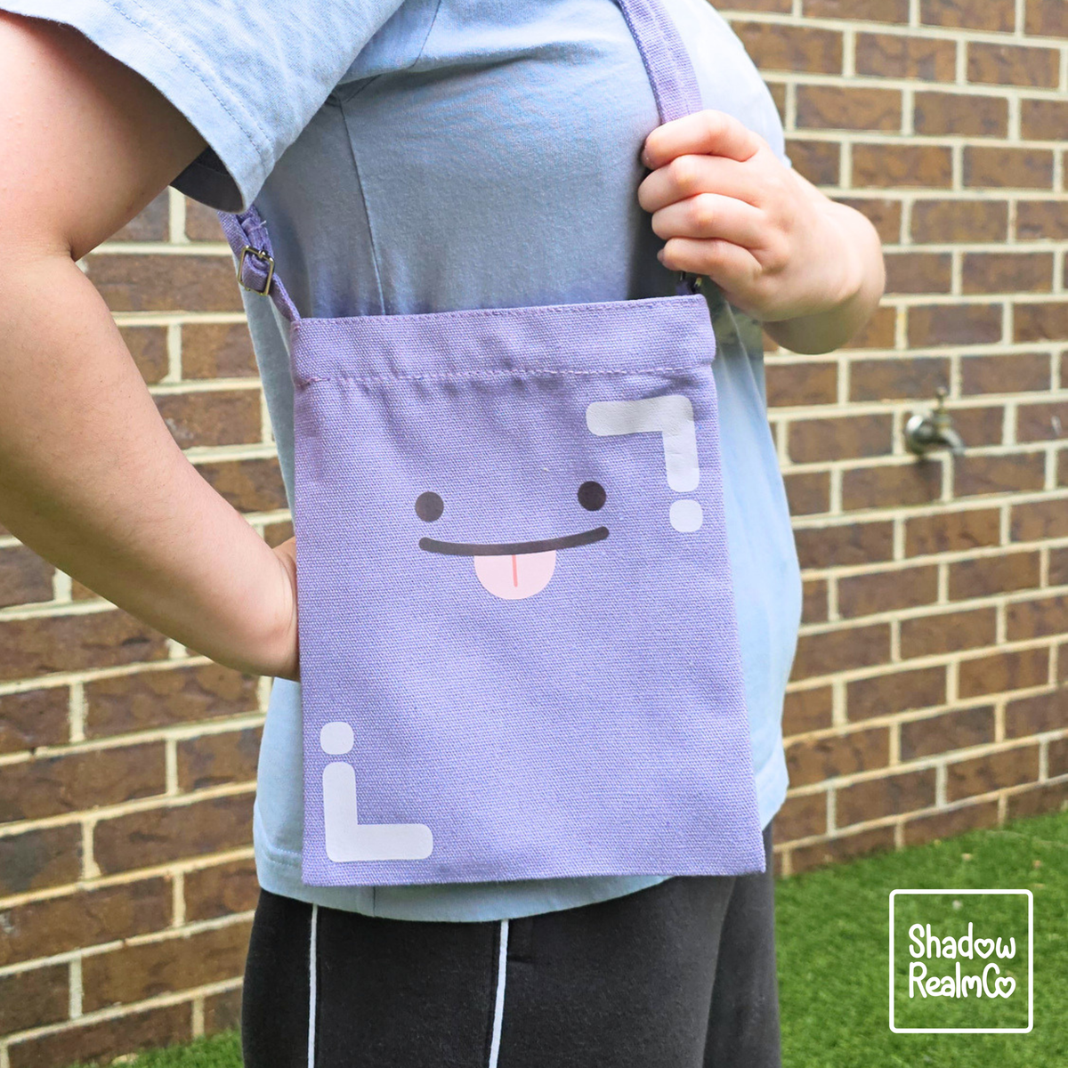 Ditto Cheeky Canvas Satchel with Snap Button - PURPLE