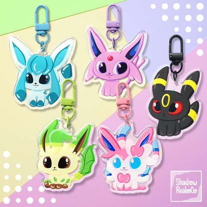 Leafeon Double Sided Holographic Keychain