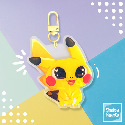 Pikachu Double Sided Holographic Keychain