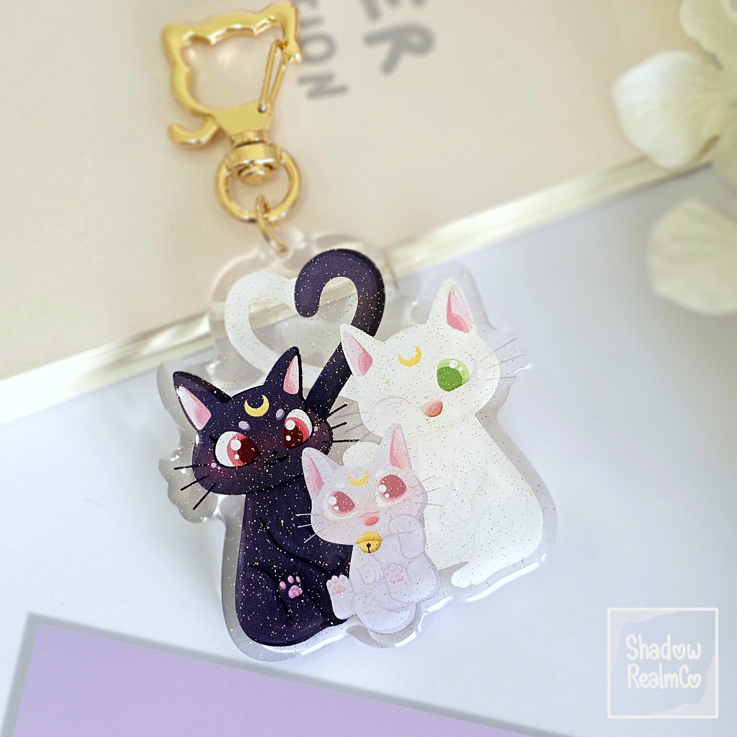 Mau Family Glitter Epoxy Keychain