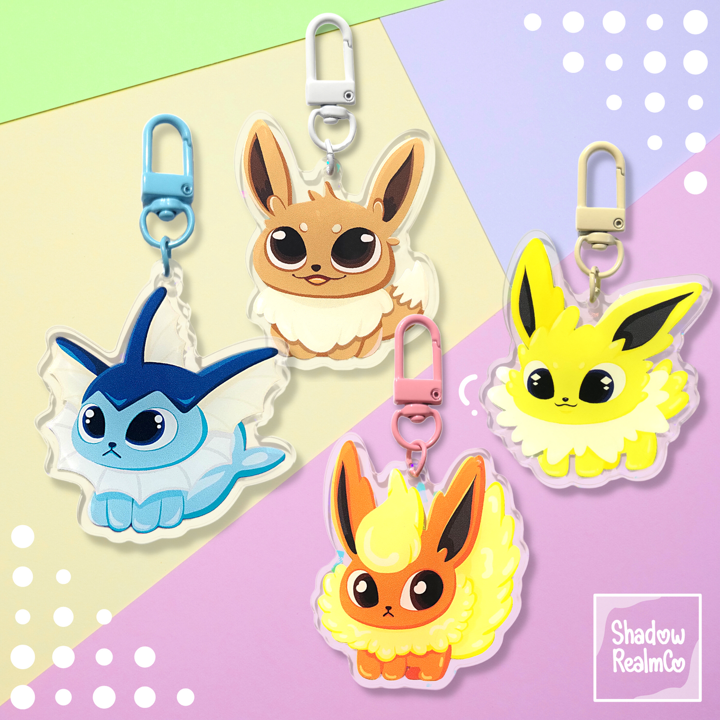 Eevee Double Sided Holographic Keychain