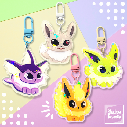 Eevee Double Sided Holographic Keychain