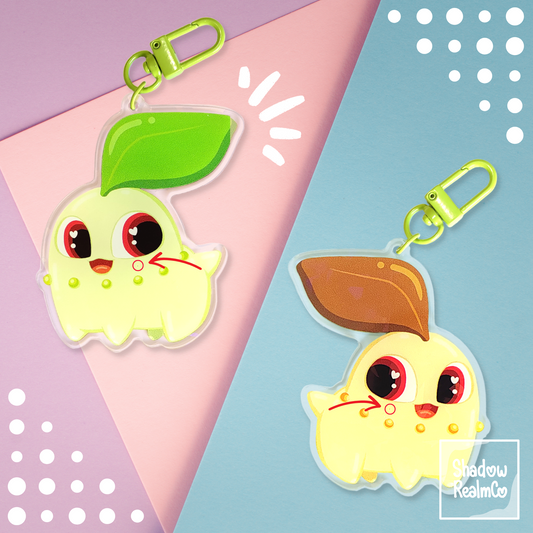 [Oopsies] Chikorita Double Sided Holographic Keychain