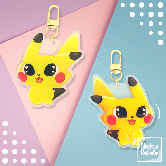 Pikachu Double Sided Holographic Keychain