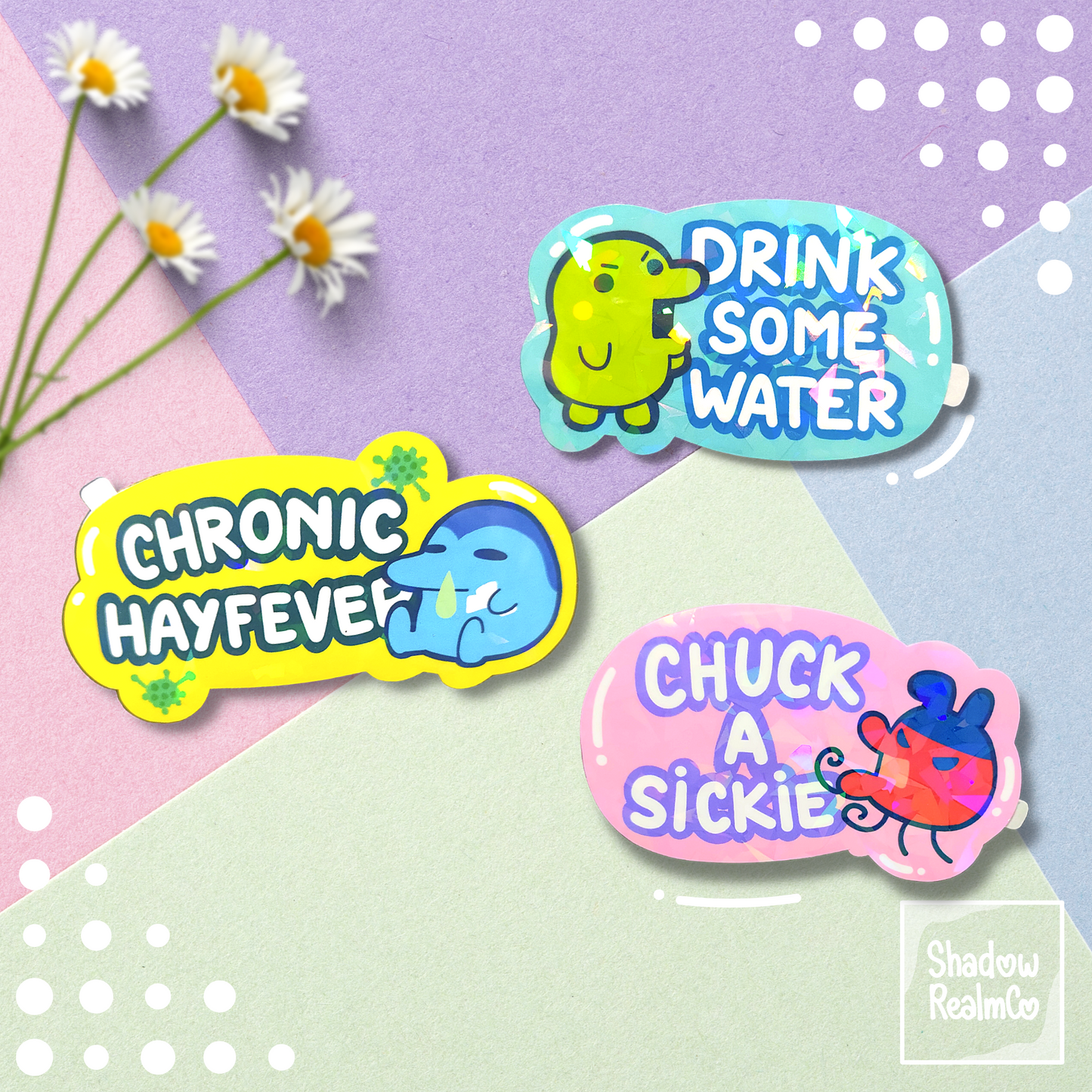 Drink Some Water Holographic Sticker