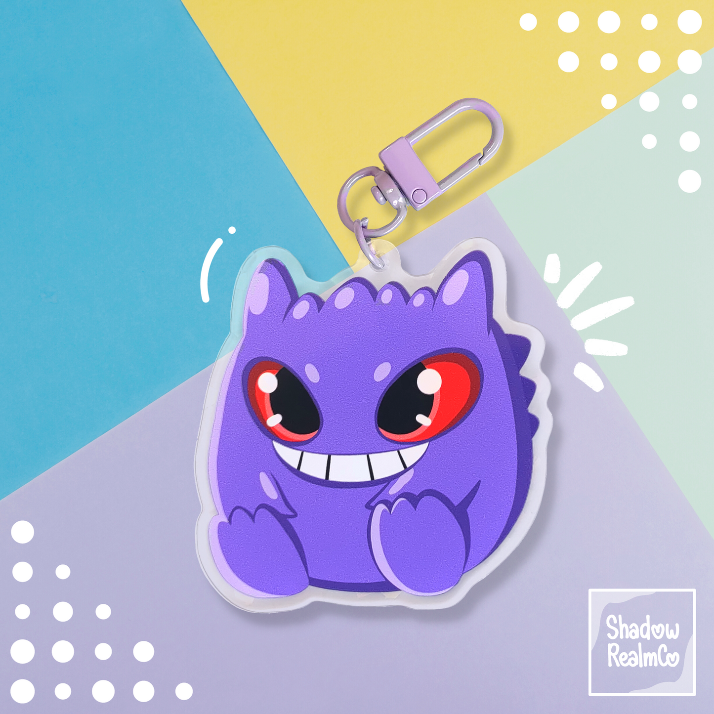 Gengar Double Sided Holographic Keychain