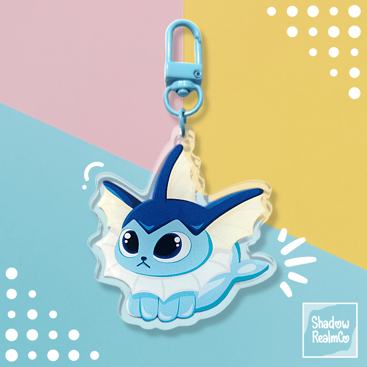 Vaporeon Double Sided Holographic Keychain