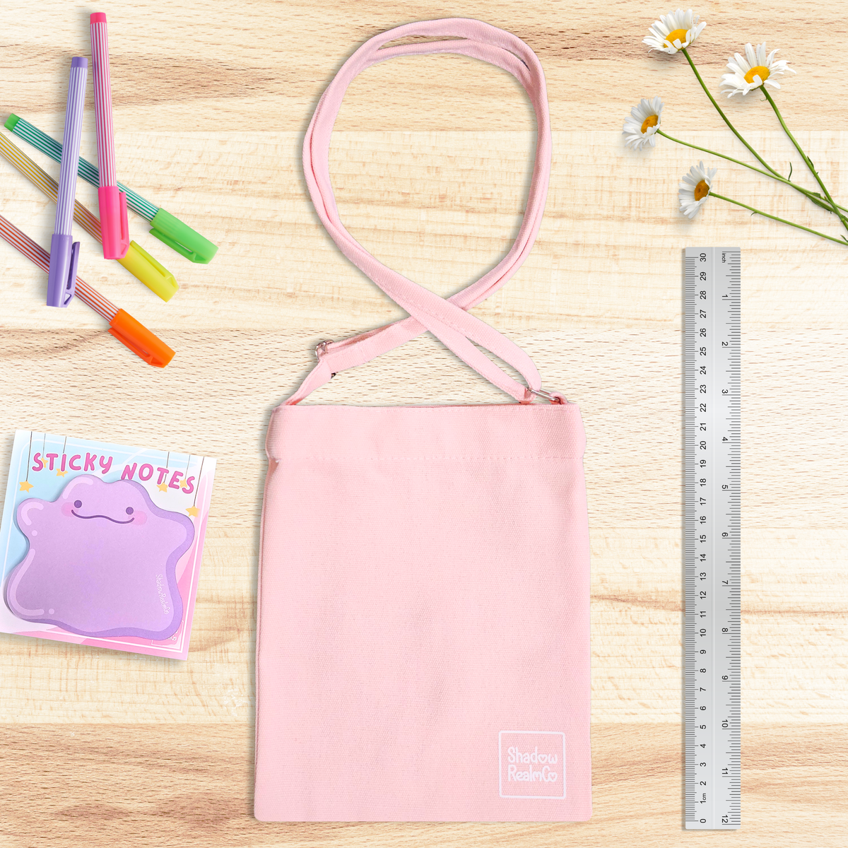 Ghibli Canvas Satchel with Snap Button - PINK
