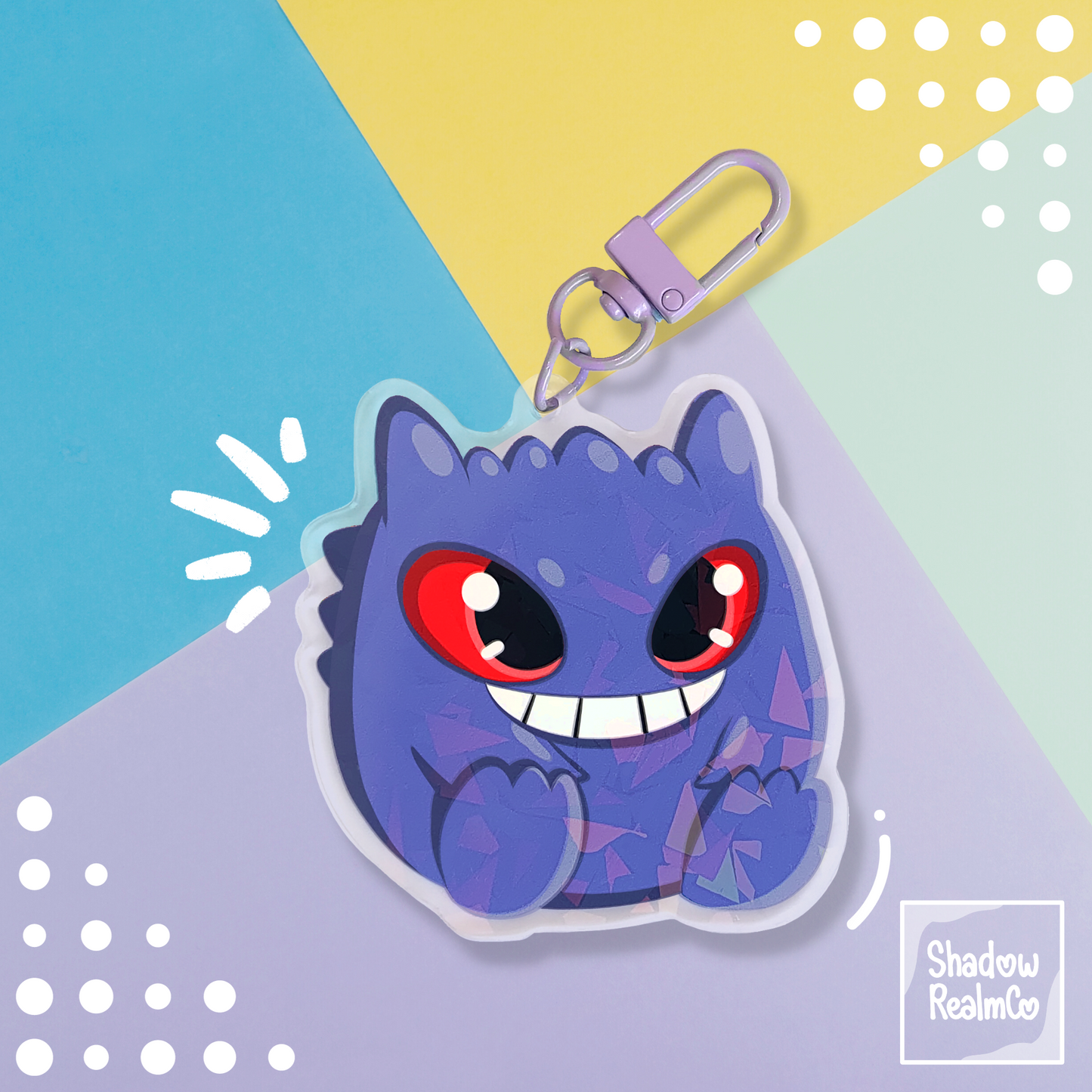 Gengar Double Sided Holographic Keychain