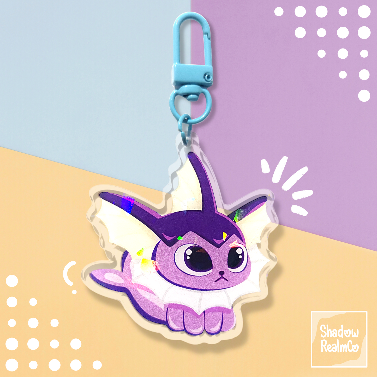 Vaporeon Double Sided Holographic Keychain