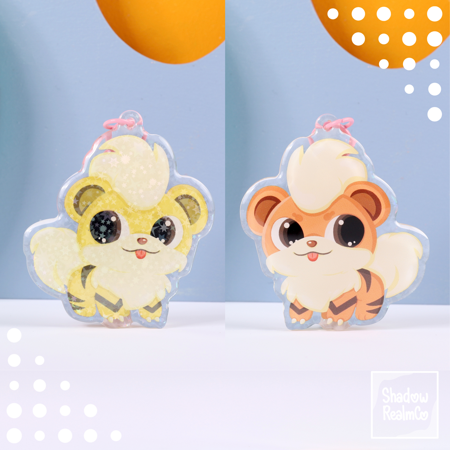 Cute Double Sided Keychain | GROWLITHE