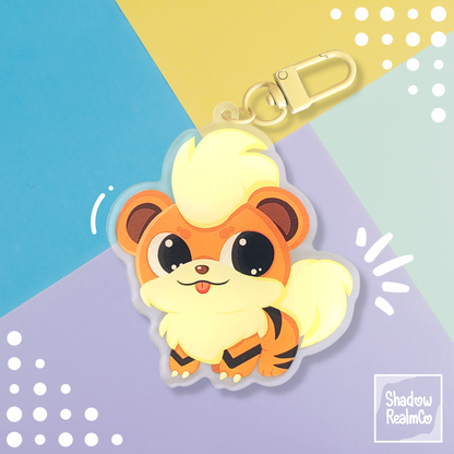 Growlithe Double Sided Holographic Keychain