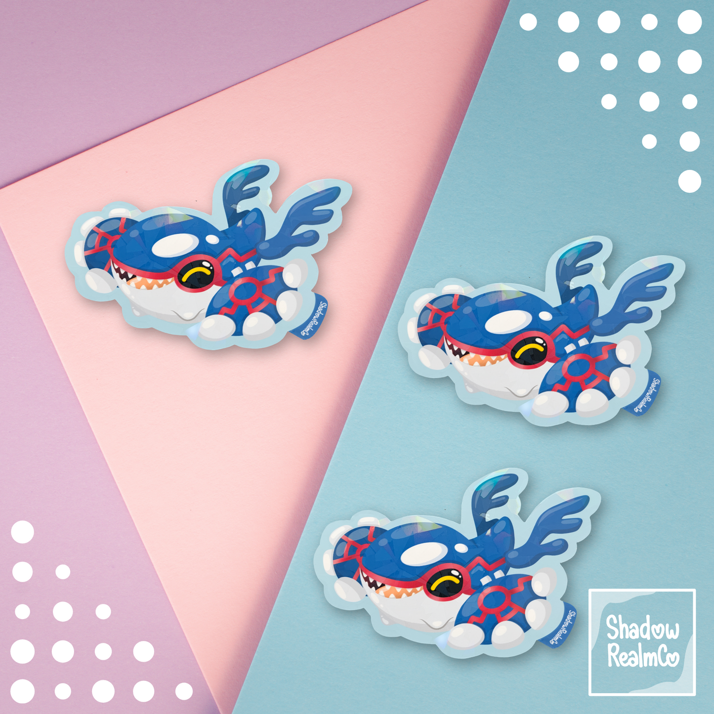 Kyogre Legendary Holographic Sticker