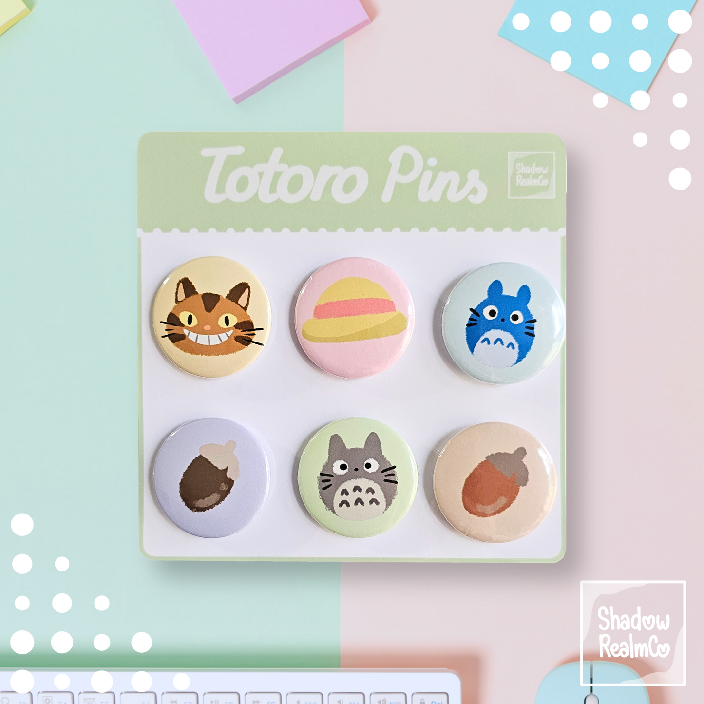 Totoro Pin-Back Button Set