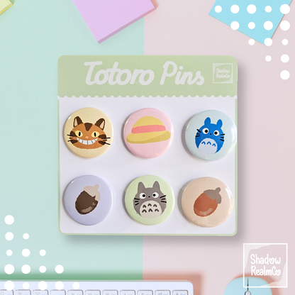 Totoro Pin-Back Button Set