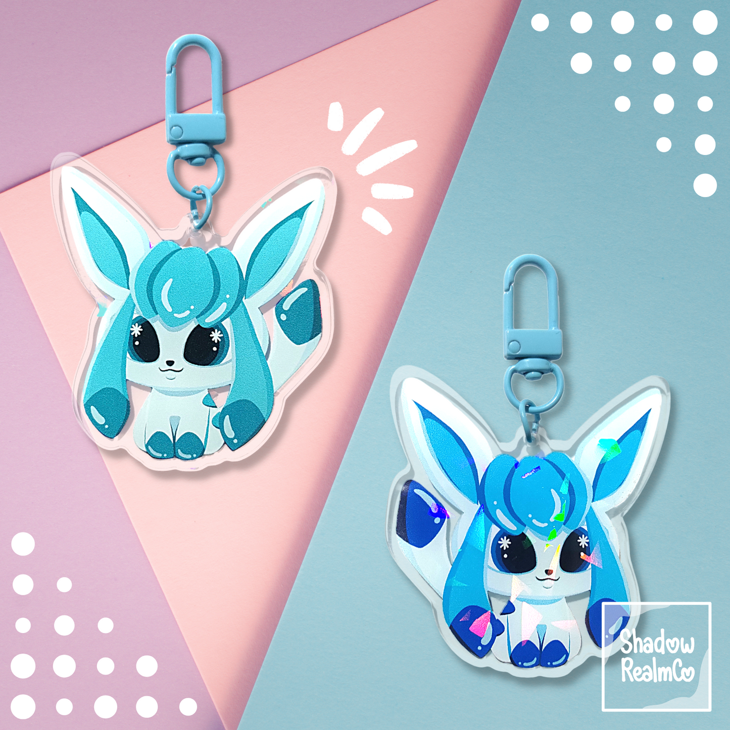 Glaceon Double Sided Holographic Keychain