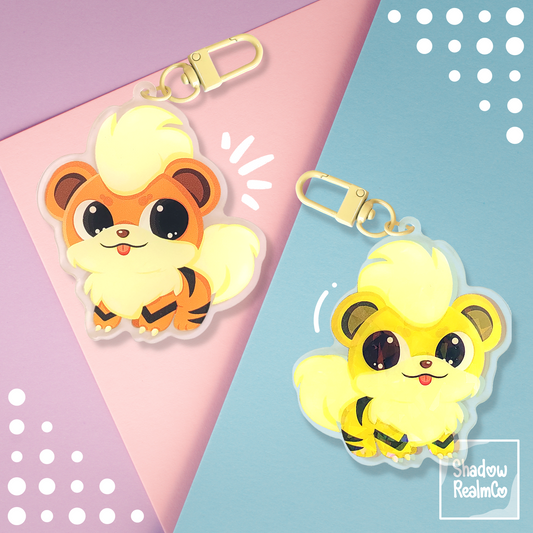 Growlithe Double Sided Holographic Keychain