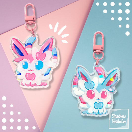 Sylveon Double Sided Holographic Keychain