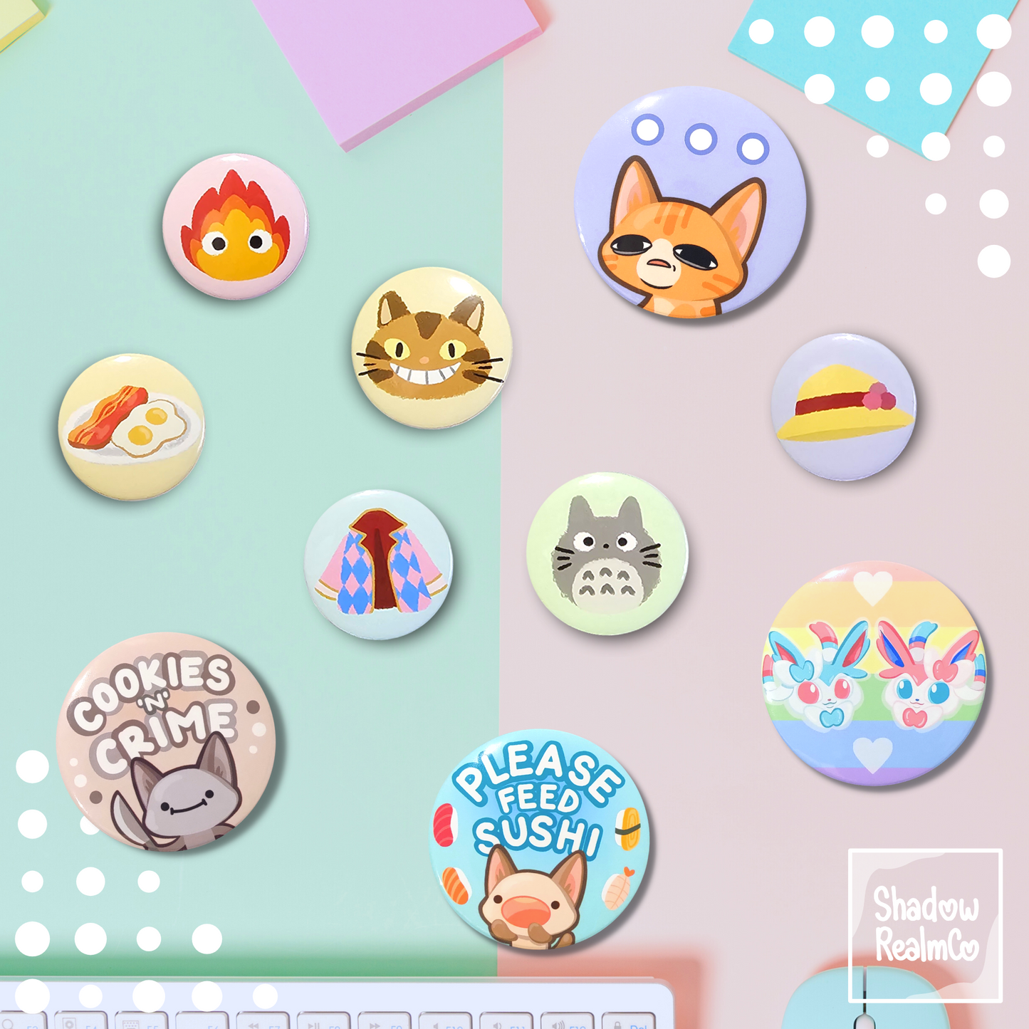 Please Feed Sushi Pin-Back Button