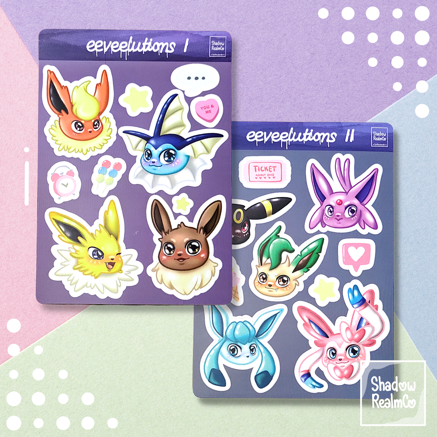 Eeveelutions I - A6 Matte Sticker Sheet