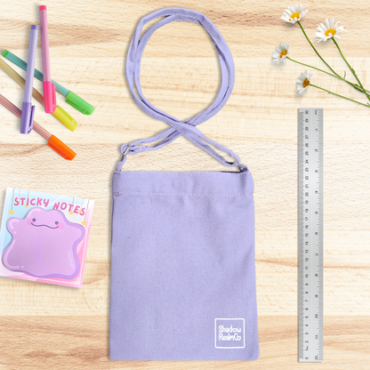 Ditto Smile Canvas Satchel with Snap Button - PURPLE