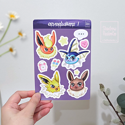 Eeveelutions I - A6 Matte Sticker Sheet